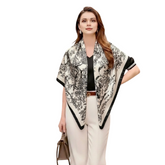 90x90 Seidentuch Schwarz Weiß N327